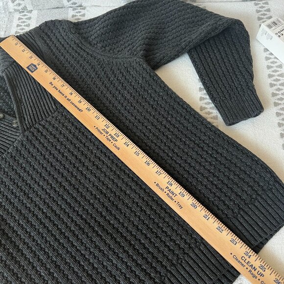 Eddie Bauer Gray Knit Long Sleeve Pullover Sweater 100% Cotton Winter Buttons - Picture 8 of 8